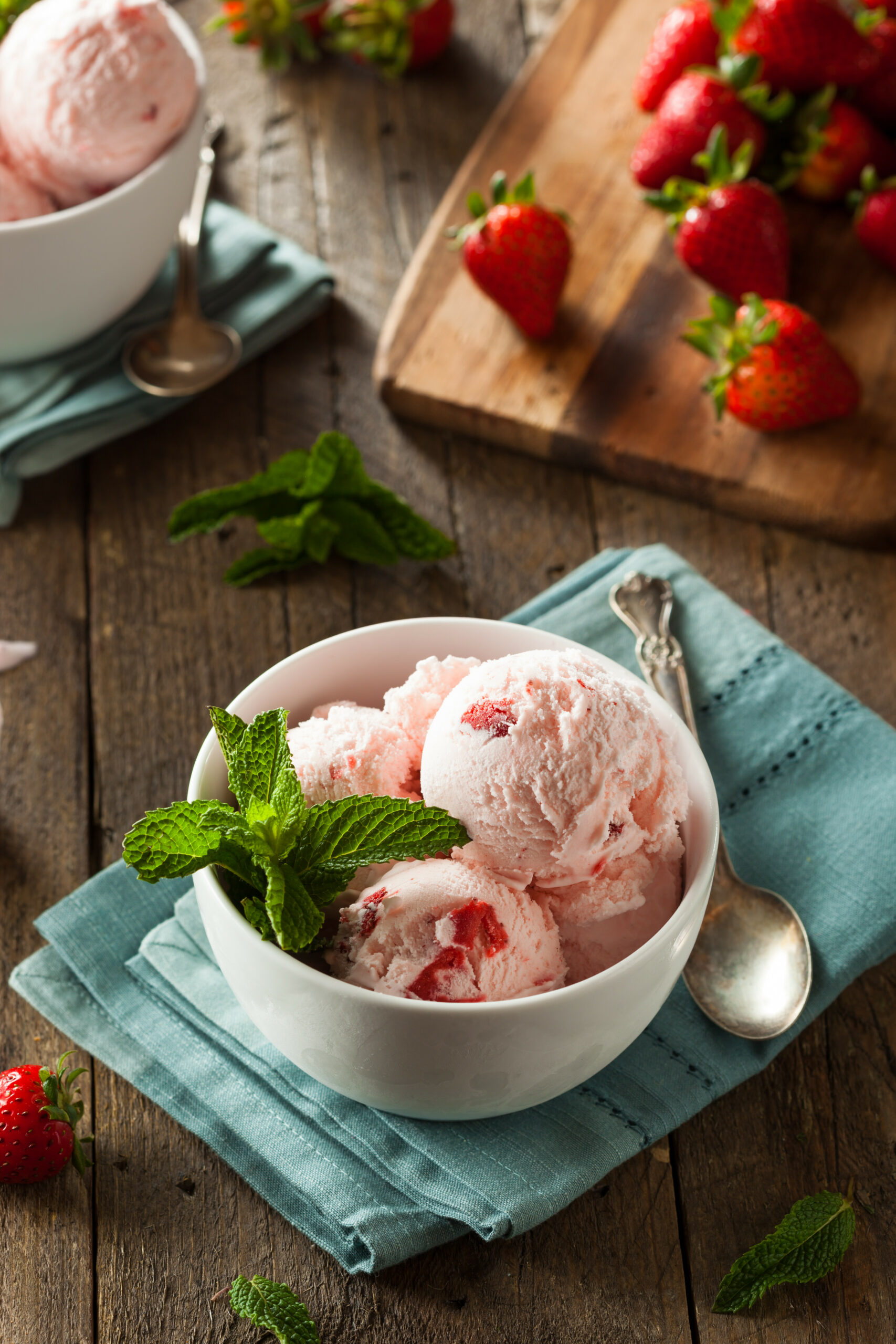 Cold Strawberry Ice Cream